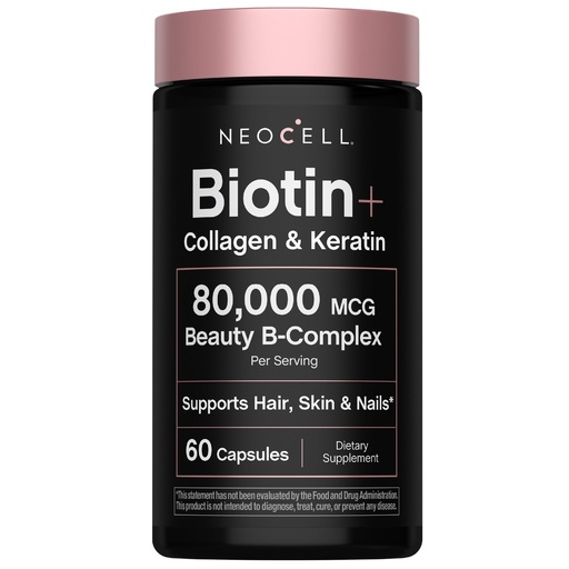 [BRSREAD4ORYQAADG] NeoCell Biotin Collagen Keratin Supplement | 80000mcg | 60 Capsules | Beauty B-Complex | Plus Hyaluronic Acid | Hair, Skin, and Nails