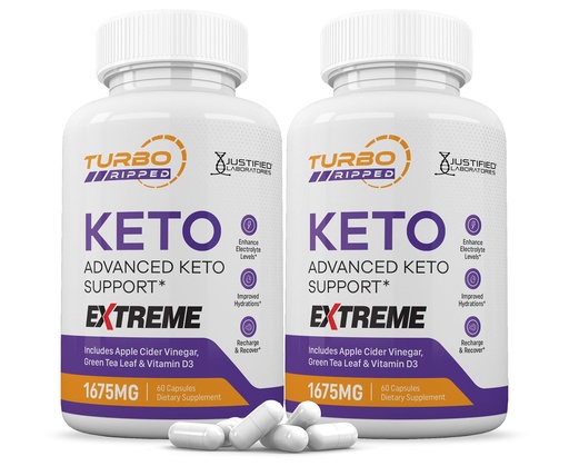 [BRSRAGAPCUHBMD3A] (2 Pack) Turbo Ripped Keto ACV Extreme Pills 1675MG Keto Support Blend Capsule Alternative to Keto ACV Formulated with Apple Cider Vinegar Extra Virgin Olive Oil Powder Green Tea Leaf 120 Capsules