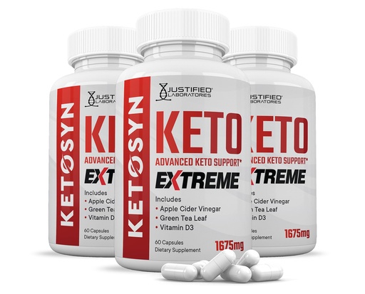 [BRSRAYAQAF6WMH3O] (3 Pack) Ketosyn Keto ACV Extreme Pills 1675 MG Keto Support Blend Capsule Alternative To Keto ACV Gummies Formulated with Apple Cider Vinegar Extra Virgin Olive Oil Powder Green Tea Leaf 180 Capsules