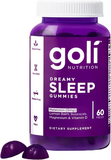 [BRSRMY3YOEFBGFIY] Goli Dreamy Sleep Gummy - 60 Cuenta - Melatonina, Vitamina D, Magnesio y Lemon Balm Extract - Gelatin-Free, Gluten-Free, Vegan " Non-GMO