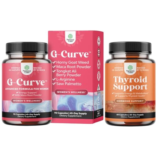 [BRSRAZYQDF5WGET7] Bundle of G-Curve Butt and Breast Growth Capsules - Horny Goat Weed, Muira Puama & Maca Root and Herbal Thyroid Support Complex - L Tyrosine Bladderwrack Selenium Pure Ashwagandha for Hormone Balance