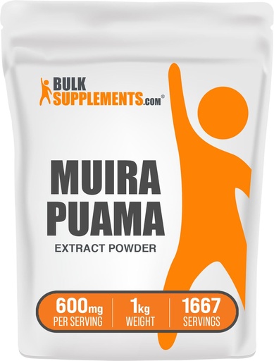 [BRSWKHD6CMCAIDT5] BulkSupplements.com Muira Puama Extract Powder - Muira Puama Supplement, from Muira Puama Bark - Herbal Supplement, Gluten Free, 600mg per Serving, 1kg (2.2 lbs) (Pack of 1)