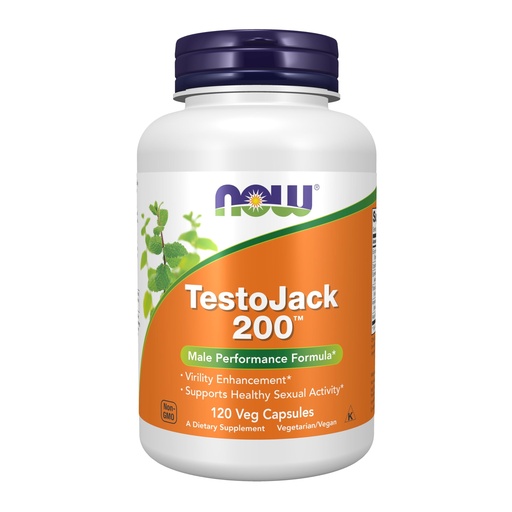 [BRSWI2YLAJ6BA2A3] NOW Foods Supplements, TestoJack™ 200 with Tongkat Ali, Tribulus, Maca and Horny Goat Weed, 120 Veg Capsules