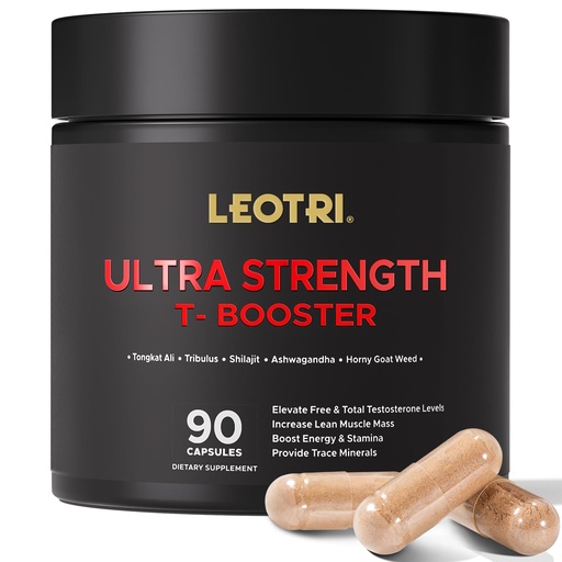 [BRSROCAZCEFWKCLX] Ultra Strength T-Booster for Men: 23,900mg Herbal Blend with Tongkat Ali, Ashwagandha, Shilajit & More – Supports Muscle Strength, Energy & Stamina – 90 Capsules