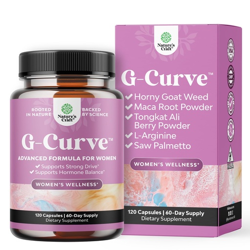 [BRSRABIHO57BS3DA] G-Curve Butt and Breast Growth Capsules - Horny Goat Weed for Butt Growth Support - Advanced Herbal Formula with Muira Puama & Maca Root - Supports Bigger Butt, Bigger Breast - Easy to Swallow -120Ct