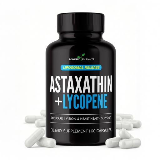 [BRSRGYY7CN7BOHIV] Liposomal Astaxanthin 24mg + Lycopene 50mg – 60 Capsules | Potent Antioxidant for Eye, Skin, Heart & Immune Support | Natural MicroAlgae + Carotenoids Complex | Superior Absorption | 2-Month Supply