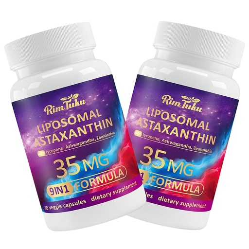 [BRSREGT3C4MBOADL] Liposomal Astaxanthin Supplement Complex 9-in-1 with Ashwagandha, Lycopene, Zeaxanthin, Antioxidant Supplement Support Eye, Skin & Joint Health, 120 Capsules