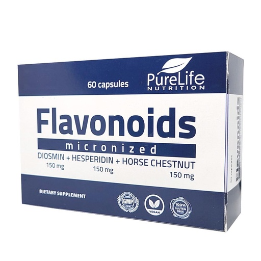 [BRSROZQQOZ7A4CLV] Flavonoids 60 days Support Healthy Circulation, Veins, Capillaries and Lymphatic Drainage- MPFF- Micronized Diosmin 150mg + Hesperidin 150mg + Horse Chestnut150 mg- GMP Certificate, vegan