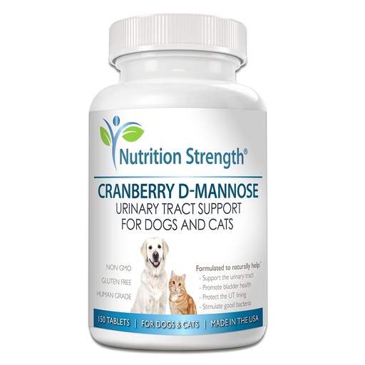 [BRSWKHD4BIHRUFY4] Cranberry D-Mannose for Dogs, Support for Bladder & UTI, Pet Urinary Tract + Immune Health Supplement, Cranberry for Dogs with D-Mannose & Vitamin C, 150 Chewable Tablets