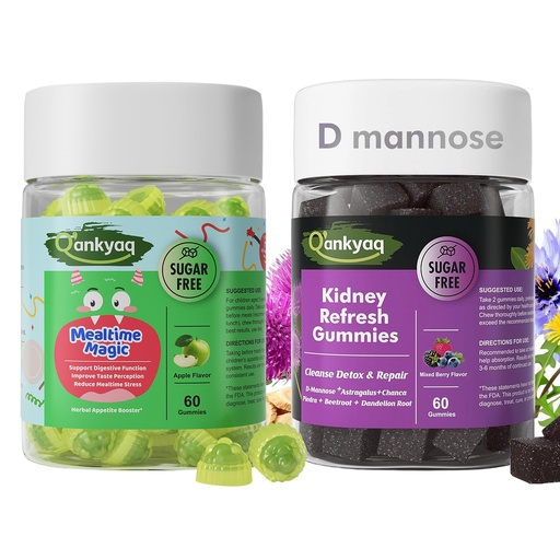 [BRSRGZIKDIPBME34] Q'ankyaq D mannose Gummies for Women, Kidney Cleanse Detox & Repair, Appetite Booster Gummies for Kids Ages 3+