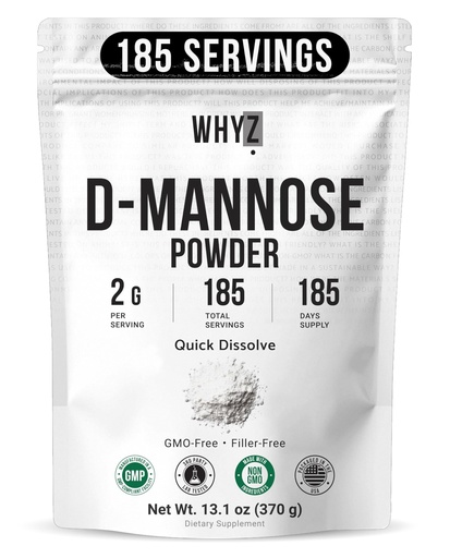 [BRSREAYBC4MAAYD3] D-Mannose Powder Quick Dissolve Pure Premium Mannose Supplement Essential Powder for Supports Urinary Tract and Bladder Quick Water Soluble Formula for Drinks and Smoothies Vegan Zero-Additives, 370g