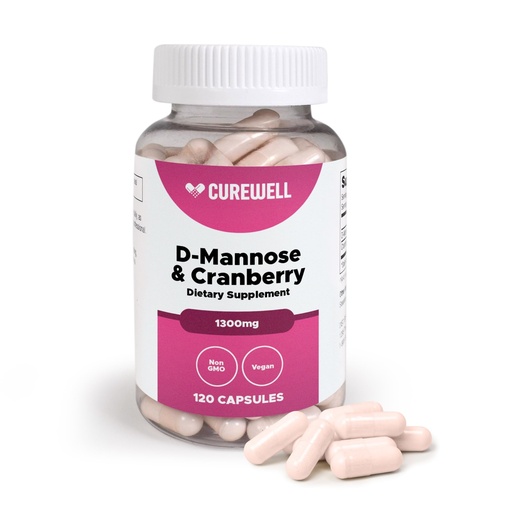 [BRSREAQZA4NRQCI7] D-Mannose & Cranberry 1300mg – 120 Vegan Capsules | D-Mannose with Cranberry Extract | Urinary Tract & Bladder Wellness Support Supplement for Women & Men | Non-GMO Daily Wellness Formula