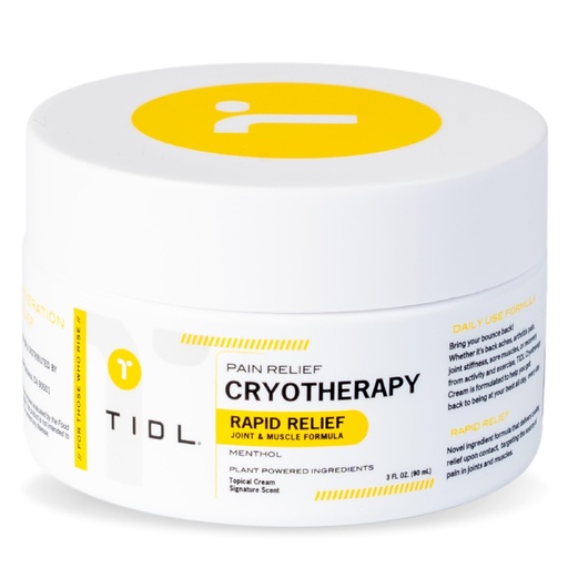 [BRSW2EAPAUDRYCI3] TIDL Cryotherapy Pain Relief Cream, 3 Oz, Targeted Neck Pain, Joint & Muscle Pain Relief with Organic, Plant-Based Menthol, Instant Cooling for Sport & Post Workout Full Body Recovery
