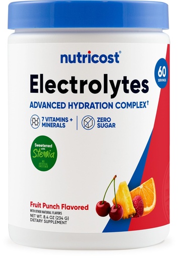 [BRSRAZADAV5BGCL6] Nutricost Electrolyte Complex Powder (60 Servings, Fruit Punch) - Hydration Supplement Drink Mix with Vitamins and Minerals
