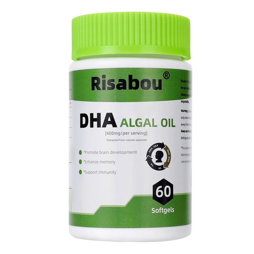 [BRSREGQZCIJRMFLF] Algal Oil DHA 400 mg with ARA and SA, 60 Softgels Algae Oil - DHA Omega 3 Supplement, 1 Softgel per Serving for Brain, Memory & Nervous System Support - Non-GMO