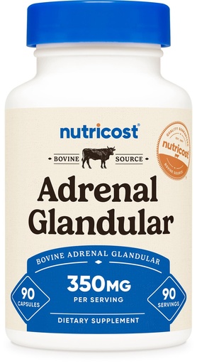 [BRSRGGQTC4GWA3TH] Nutricost Adrenal Glandular (350mg) 90 Capsules - Bovine Adrenal Cortex Supplement, GMO-Free, Gluten-Free