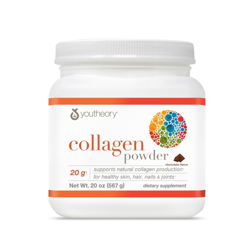 [BRSROAQ3BAIG2C3F] Youtheory Collagen Powder - 20 g Hydrolyzed Collagen Peptides - with Vitamin C, Biotin & Amino Acids - Supports Joint & Bone Health* - Chocolate - 20 oz (21-Day Supply)