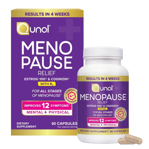 [BRSRGAL2A4MAKHIZ] Qunol Menopause Relief Capsules, Peri to Post, Results in 4 Weeks, Hormone Free Support for Fatigue, Brain Fog, Hot Flashes, Night Sweats, Mood Swings & Sleep Disturbances, Plus Vitamin B6, 60 Count