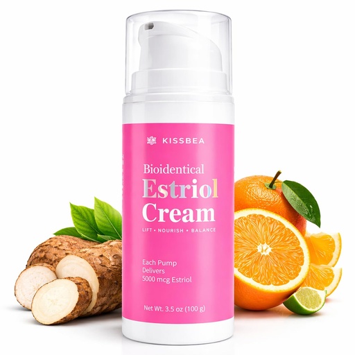 [BRSRGAIKBMPGGYLD] Bioidentical Estrogen Cream for Women with E3 - Menopause Skin Support Body Moisturizer with B5, Wild Yam, Vitamin C & CoQ10 - Up to 100 Pumps Supply