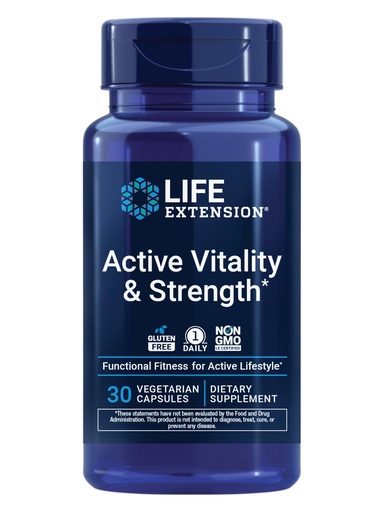[BRSREAL2BEMR4ADD] Life Extension Active Vitality & Strength, Functional Fitness, Muscle Health, Physical Independence, 1-Daily, Non-GMO, Gluten-Free, 30 Capsules