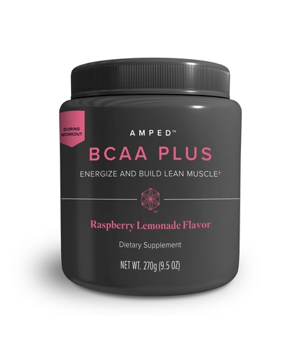 [BRSREGLYBB7WYA34] Isagenix Amped BCAA Plus - Help Promote FatBurning and Endurance During Workouts - Raspberry Lemonade Flavor - 9.5 oz Canister - 20 Servings