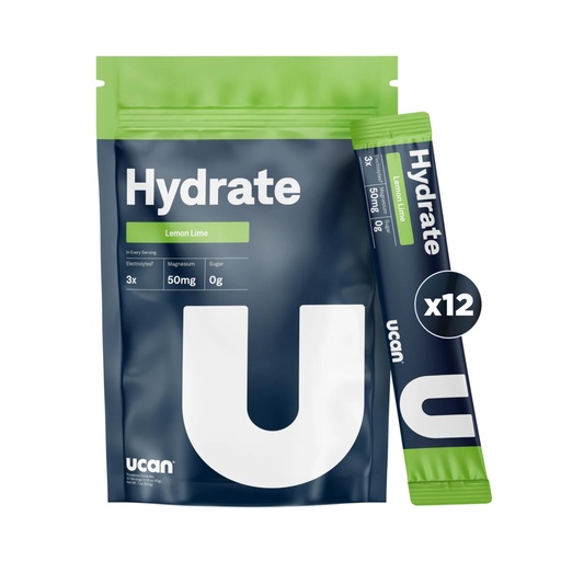 [BRSRA2QKBUFG2AL5] UCAN Hydrate Electrolyte Drink Mix (Lemon-Lime, 12 Stickpacks) Sugar-Free, Keto-Friendly, Vegan, Non-GMO, Gluten-Free Electrolyte Powder with Potassium & Magnesium for Runners & Athletes