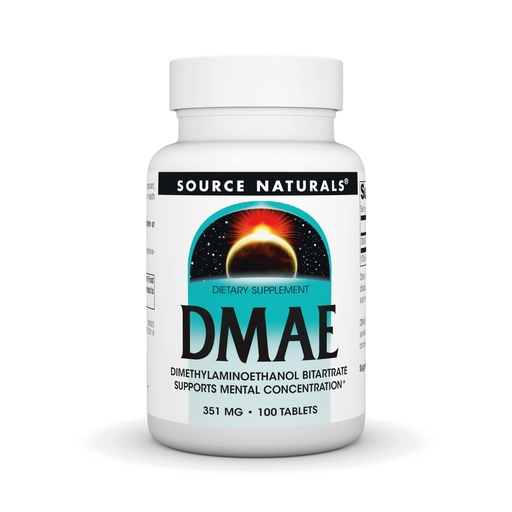 [BRSWIYQCPIEB62DM] Source Naturals DMAE, Dimethylaminoethanol Bitartrate - Supports Mental Concentration - 100 Tablets