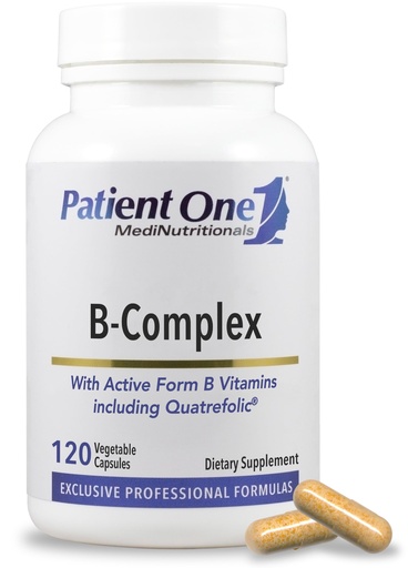 [BRSRGGINOB6AI3LD] Patient One B-Complex | Supplement to Support Energy, and Heart and Brain Health* | Active B Vitamins with Quatrefolic | 120 Capsules