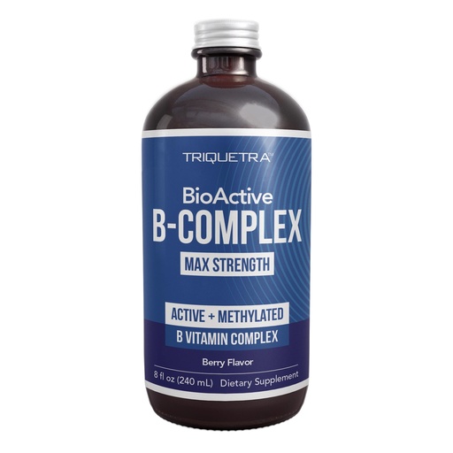 [BRSRGHQYPIGQMCA3] BioActive Vitamin B Complex - Blood Stream Ready, Methylated B Complex - Featuring Methylfolate, 3 BioActive Forms of B12, BenfoPure® B1 & Pantesin® B5 - 12 B Vitamins in Clinical Doses - Liquid 8 oz