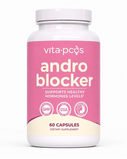 [BRSW2AQ3OB7AK3Y3] VITA-PCOS AndroBlocker Supplement for Women - Stinging Nettle Capsules with Zinc & Inositol for Hair & Overall Well-Being - Saw Palmetto for Women Energy, Vitality, & Daily Wellness - 60 Capsules