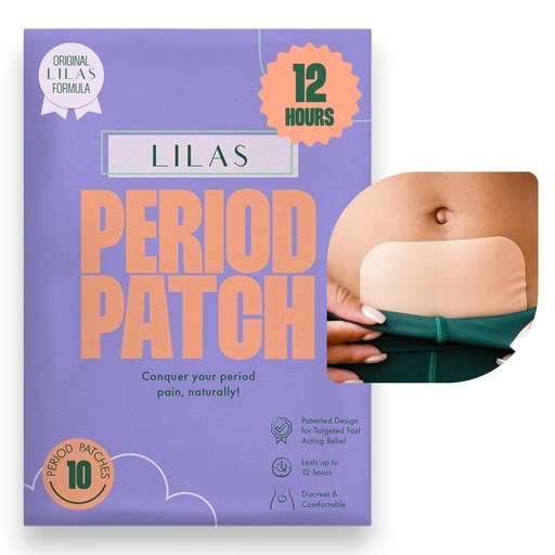 [BRSWGHQOOQCAI33H] LILAS Period Cramps Pain Relief Patch, 10 Pack | Instant Relief for Menstrual Cramp, PMS, Endometriosis & PCOS | 12-Hour Comfort | Natural & Vegan Topical Patches | Trusted Formula & Upgraded Design