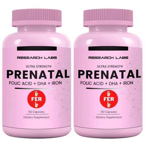 [BRSRO2YLBMJWCGTO] Research Labs Prenatal Vitamins for Women 2 Fer 1 Ad: 6X More Bioavailable Methylated Folate Folic Acid MTHF 5 | Supports Brain Development, Healthy Growth
