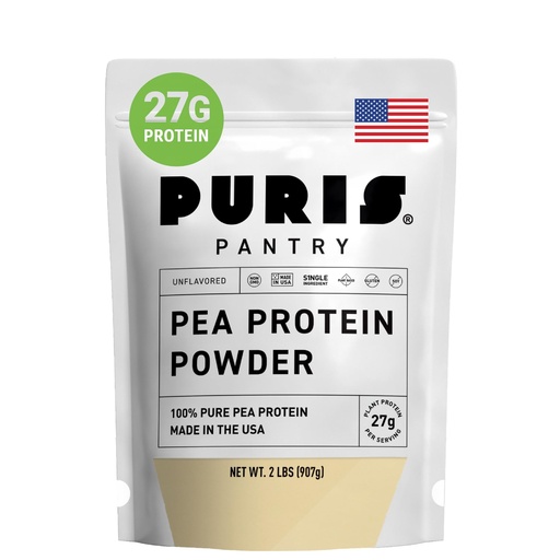 [BRSREAYNCUPW2E3D] PURIS Pea Protein Powder – Plant-Based Vegan | 27g Per Serving | Dairy, Soy, and Gluten-Free | Clean Label Non-GMO | Smooth Neutral Taste | 2 Pounds (1 Pack)