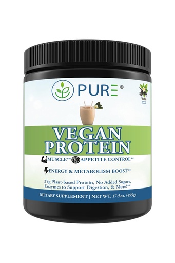 [BRSRMA3RA4MRA3T4] PURE® Vegan Protein Powder - 25g Plant Based Protein, 15 Servings - Pea & Mung Bean Blend with Digestive Enzymes - Dairy-Free - Muscle Recovery & Appetite Control - Vanilla 495 Grams