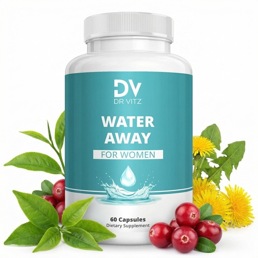 [BRSRGBALBANBQ2DJ] Water Away for Women – Diuretic Water Pills for Weight Control & Debloating – Natural Bloat Relief with Green Tea, Cranberry & Dandelion – Water Retention Support – 60 Capsules