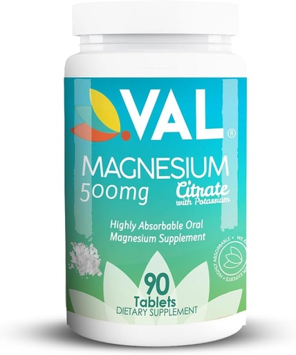 [BRSROFQZCR5WMA3F] VAL Magnesium Citrate + B6 + Potassium, 90 Tablets
