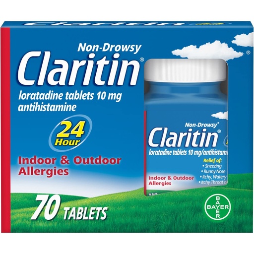 [BRSW2FI2PJ6BQH35] Claritin 24 Hour Non Drowsy 10 mg Allergy Relief Tablets, 70 ea (Pack of 3)