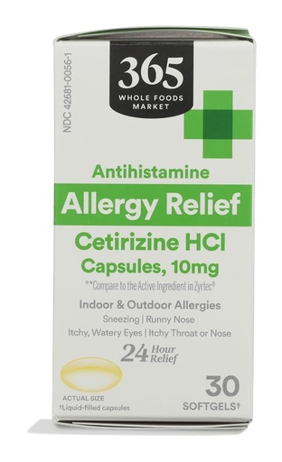 [BRSREGQDCEIQGCLL] 365 by Whole Foods Market Cetirizine 10mg, 30 CT