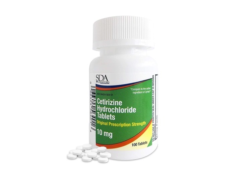 [BRSWIY3QO56GIYLE] CETIRIZINE 10 MG TAB 100 [Health and Beauty]