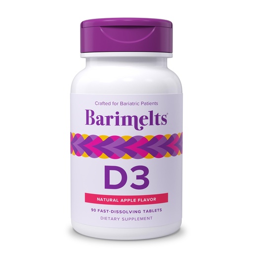 [BRSWIBYAAEBAYCTG] BariMelts Vitamin D3 5000 IU, 90 Fast-Dissolving Tablets (3-Month Supply), Bariatric Vitamins for Women, Natural Apple Flavor​