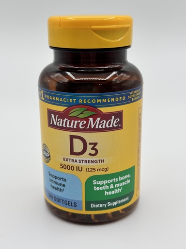[BRSRABL5BMCBM3AY] Nature Made D3 Extra Strength 5000 IU 125mcg - 240 Softgels