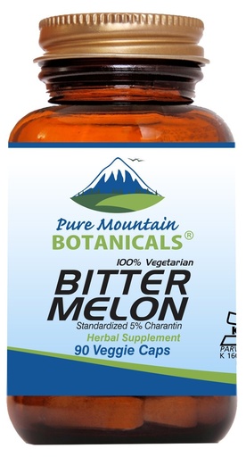 [BRSWG2YZCR5G2CAU] Pure Mountain Botanicals Bitter Melon Capsules - Kosher Vegan Caps with 500mg Bitter Melon Extract Supplement