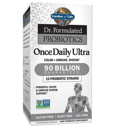 [BRSWKYQEPMJRMDLU] Garden of Life Dr. Formulated Probiotics Once Daily Ultra - 90 billion CFU - Daily Probiotic for Colon & Immune Support - 30 Vegetarian Capsules