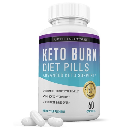 [BRSROBIFCMNWEFL6] Keto Burn Diet Pills 1275MG New & Improved Formula Contains Apple Cider Vinegar Extra Virgin Olive Oil Powder Green Tea Leaf 60 Capsules