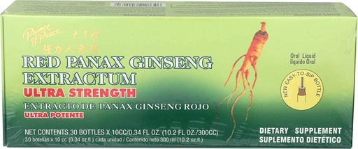 [BRSWIYQCCQCBUGAV] Prince of Peace Red Panax Ginseng Extractum Ultra Strength, 0.34 Fl Oz (Pack of 30)