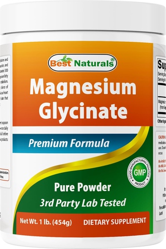 [BRSW2YANDIARACTP] Best Naturals Magnesium Glycinate Powder - 1 Pound (1 LB (Pack of 1))
