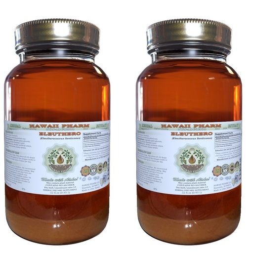 [BRSWKEYHOYPQIHA3] Hawaii Pharm Eleuthero Alcohol-Free Liquid Extract, Eleuthero (Eleutherococcus Senticosus) Siberian Ginseng Dried Root Glycerite Natural Herbal Supplement 2x32 oz Unfiltered