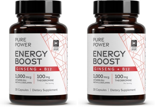 [BRSRGFI7DMHQAEQV] Dr. Mercola Pure Power Energy Boost, 30 Servings (30 Capsules), Ginseng + B12, Dietary Supplement, Boosts Physical & Mental Energy, Non-GMO (Pack of 2)