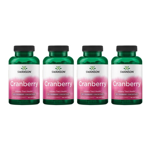 [BRSWGFD3BZYWGFYZ] Swanson Cranberry 20:1 Juice Concentrate Urinary Tract and Kidney Health Supplement for Women and Adults Seeking Bladder Support with Vitamins C & E (180 Softgels, 4 Pack)