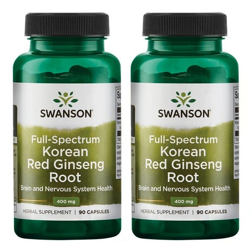 [BRSRMEIFOIIGCETA] Swanson Full-Spectrum Korean Red Ginseng Root 400 Milligrams 90 Capsules (2 Pack)